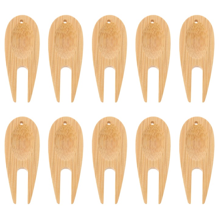 Set 10 unelte reparatii divot golf bambus 7x2.5x0.5cm
