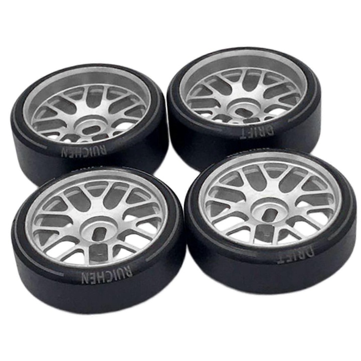 4 db fém gumiabroncs készlet RC autókhoz 27x11mm többszínű