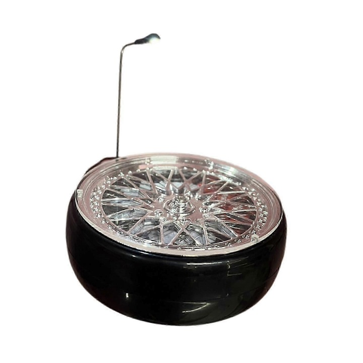 Forgatható tartó 1/64 méretarányú autómodellekhez, sárga lámpával, 10x3.5x11cm szett