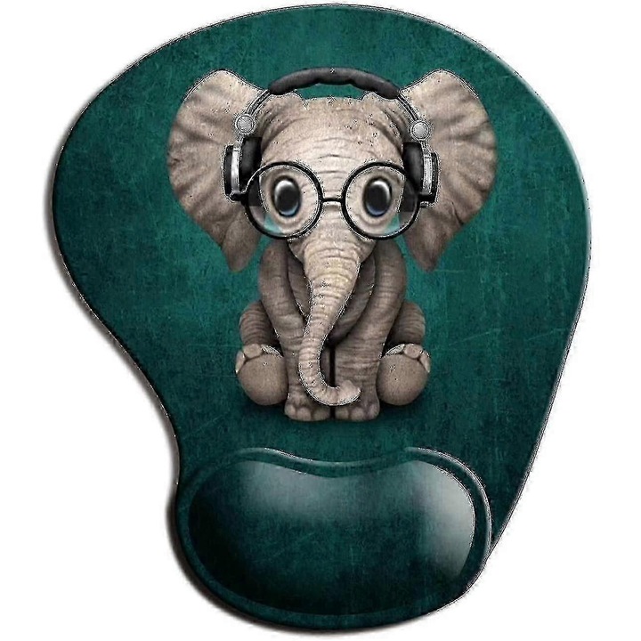 Ergonomikus egérpad csuklótámasszal, puha anyag, csúszásmentes, 24x21cm