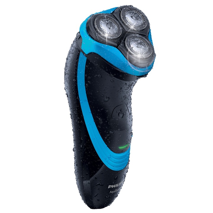 Aparat de ras AquaTouch Philips AT750/16, acumulator, 3 capete, negru/albastru