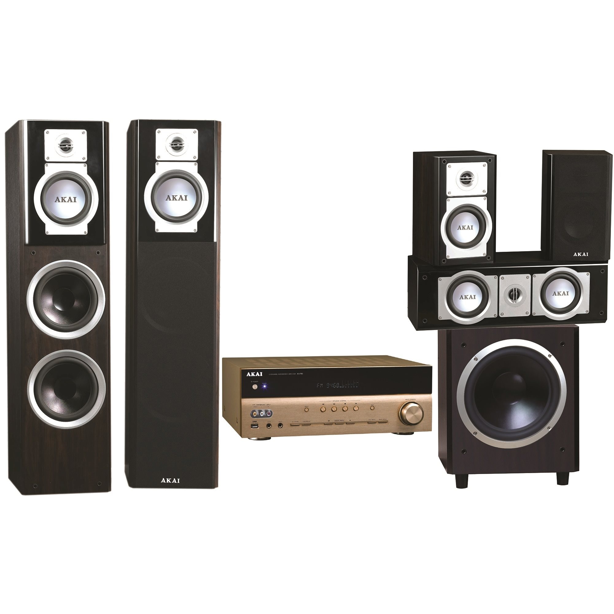 Bless Bloodstained Silicon Sistem Audio 5.1 Akai SS006A-305 + Sistem Boxe AS030A-780B, 375W RMS,  Maro/Negru - eMAG.ro