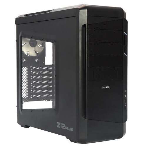 Carcasa Zalman Z12 Plus, Middle Tower, ATX, fara sursa, Black