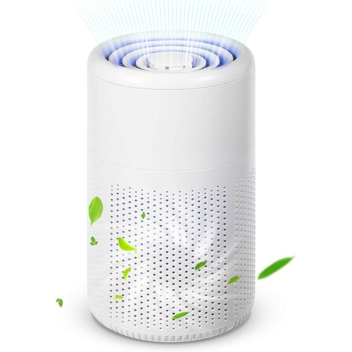 USB 360 légtisztító, HEPA szűrő, aromaterápia, csendes, 11x20m