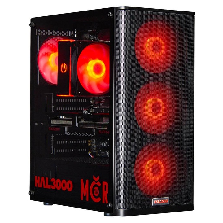 PC Asztali HAL3000 MCR Finale, AMD Ryzen 5 7600, 32GB DDR5, Radeon RX 9070 16GB, 1TB PCIe4 SSD, fekete, 440x373x216mm