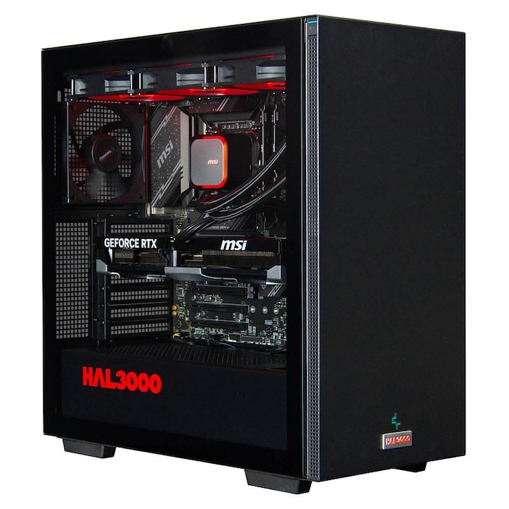 PC Gaming HAL3000 Master Gamer Elite, Intel i7-14700F, 32GB DDR5, RTX 5070 Ti, fekete, 470x443x230mm