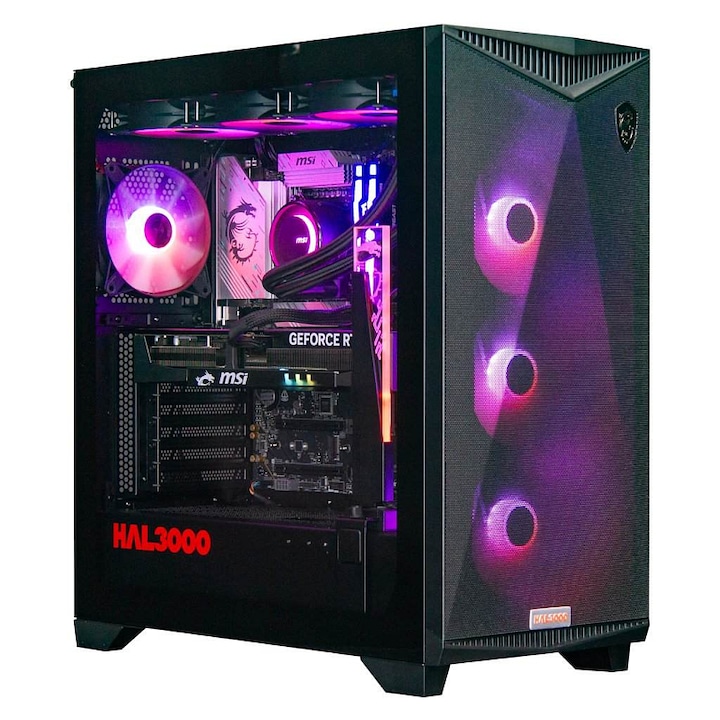 PC Gaming HAL3000 Master Gamer Elite, Intel Core Ultra 7 265F, 32GB DDR5, GeForce RTX 5070 Ti, 2TB SSD, fekete, 510x505x235mm