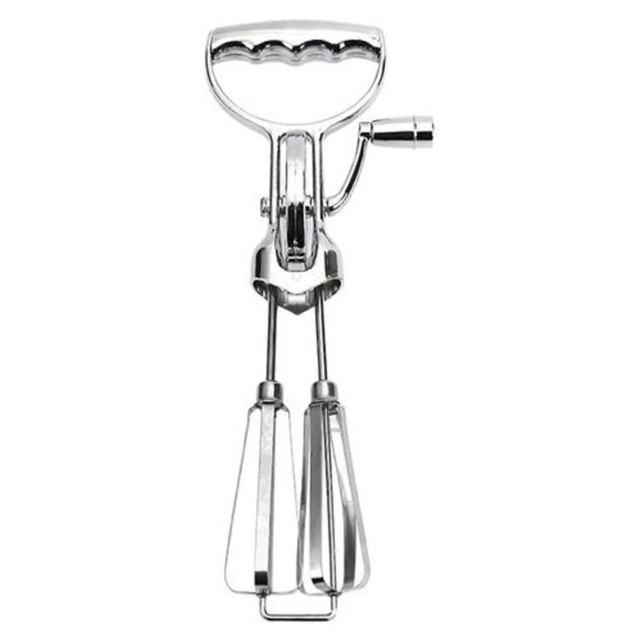 Kézi habverő, rozsdamentes acél, 30 cm, dupla forgó mechanizmus, ergonomikus