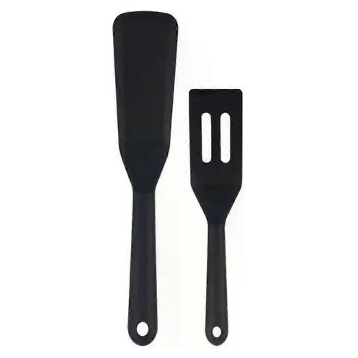 Élelmiszeripari szilikon konyhai spatula rozsdamentes acél maggal, tapadásmentes, többszínű, 25.4x4.9cm vagy 20.4x4.2cm, 1 vagy 2 darabos szett