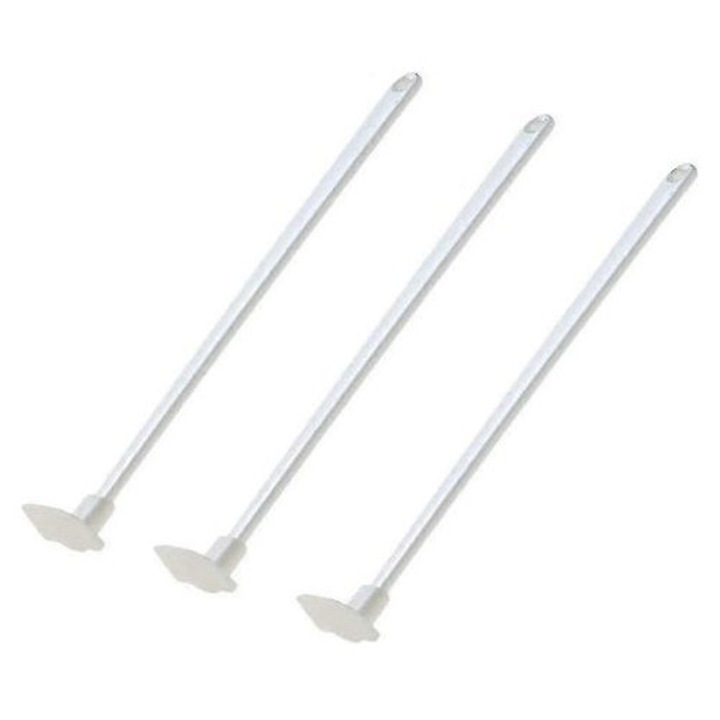 3 db hosszú szilikon spatula készlet, átlátszó fehér, 22cm, szűk edényekhez