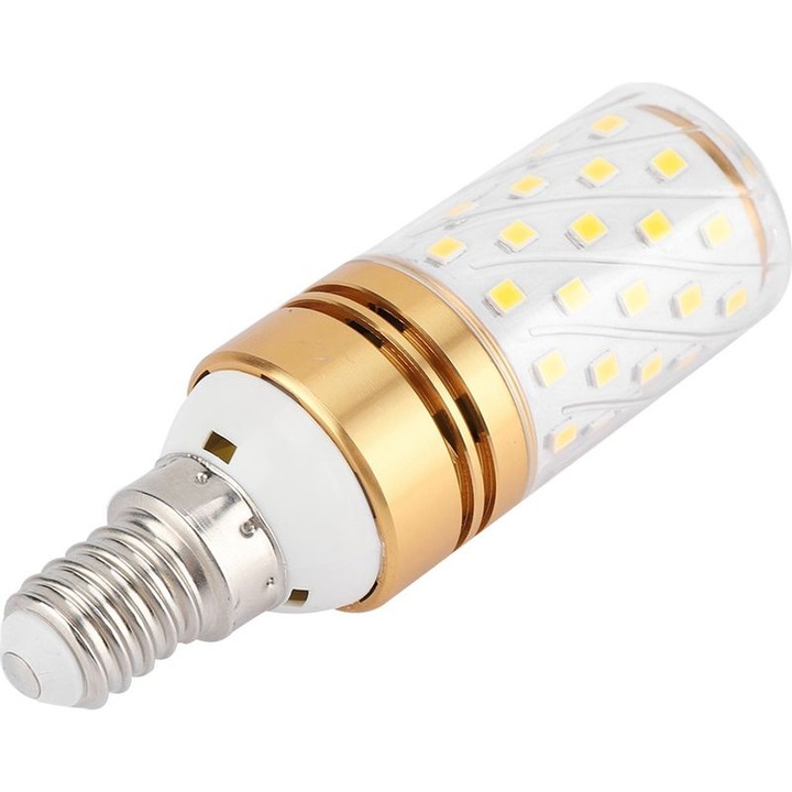 Bec LED 12W hengeres, meleg fehér, E14, 360° világítás