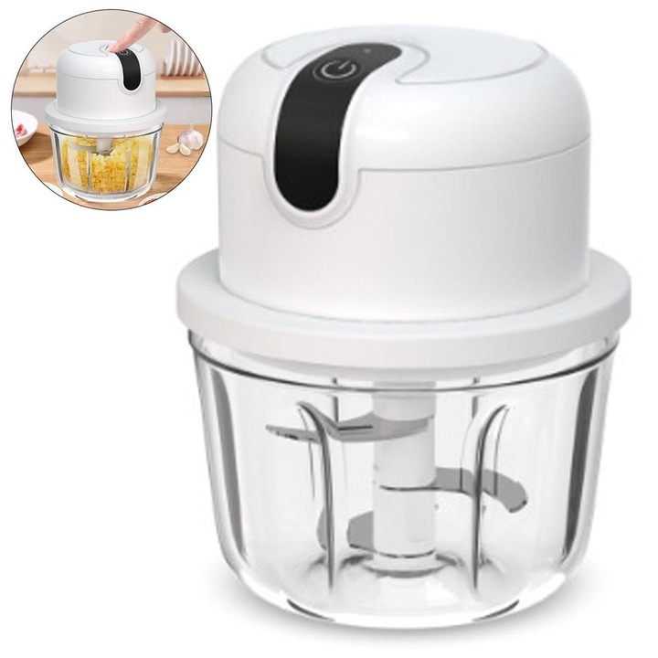 Elektromos zöldségaprító 350ml, USB-ről tölthető, vezeték nélküli, többszínű