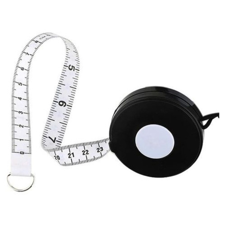 Kétoldalas rugalmas mérőszalag, 205cm, fehér