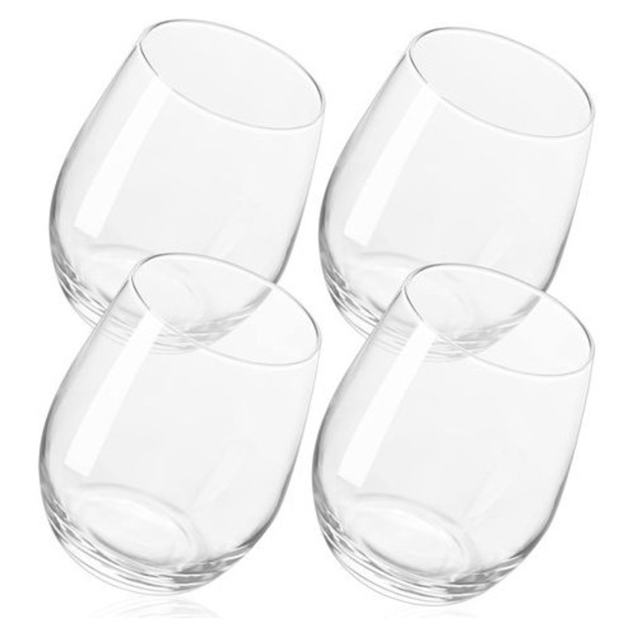 4 db kristály highball pohár készlet, 510 ml, átlátszó, ellenálló