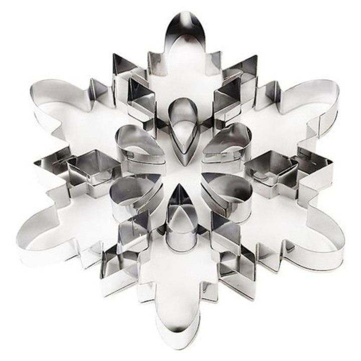 Moua pentru turta dulce flocon de zapada inox 19x19x2,5cm