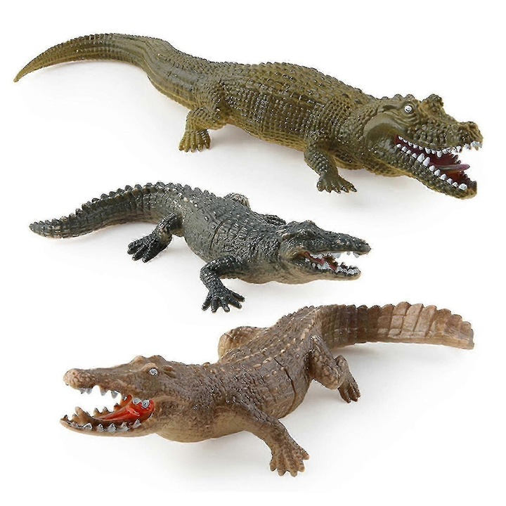 Krokodil figura PVC hanggal, irodai dekoráció 10x5x4cm