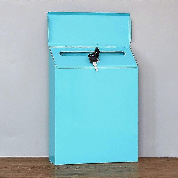 Fém postaláda lakattal, 30x23x6cm, retro, fekete