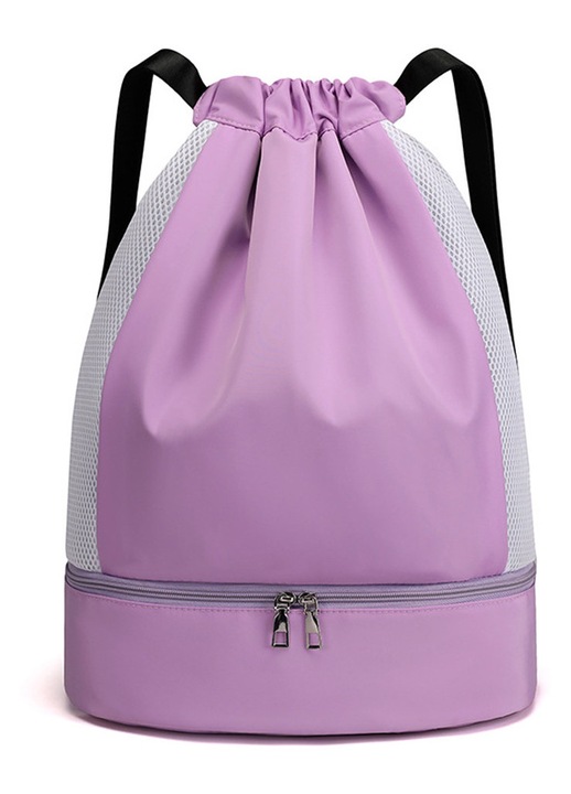 Rucsac cu snur, geanta de sala, sac de rucsac cu snur, mov