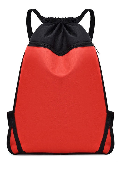 Rucsac cu snur de tractiune, geanta de sala, sac de sport, sac de snur, rosu