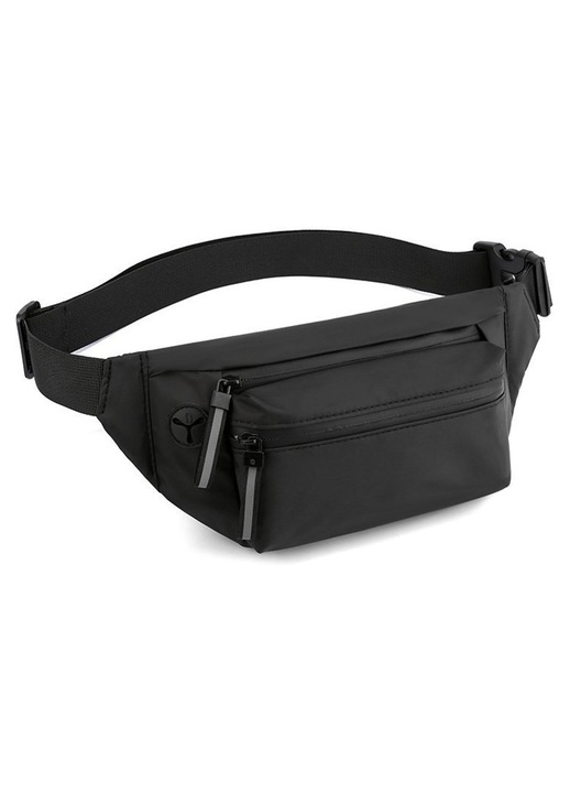 Férfi és női övtáska - Divatos crossbody táska - Utazótáska, fekete