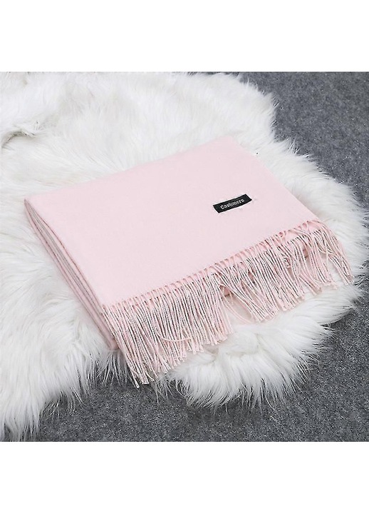 Esarfa dama pashmina cashmere lana poliester, extra mare 78x28 inch, diverse culori