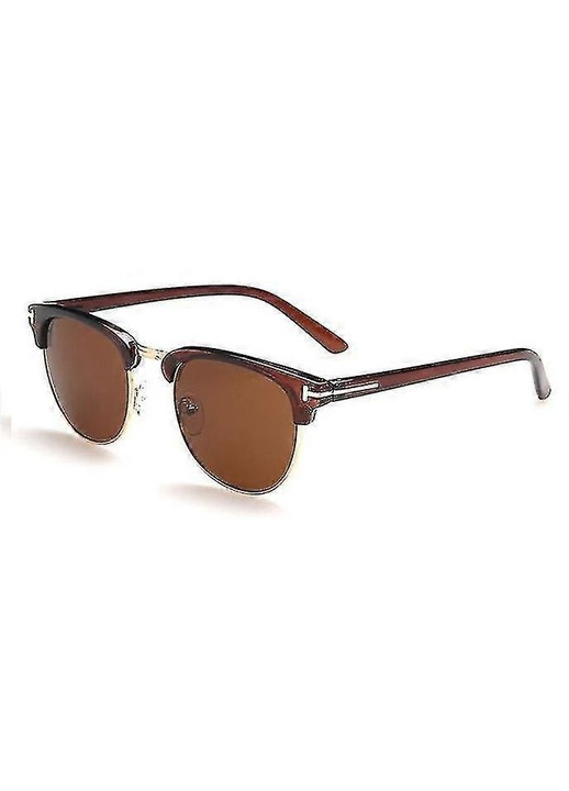 Ochelari de soare vintage polarizati unisex, maro, 2023