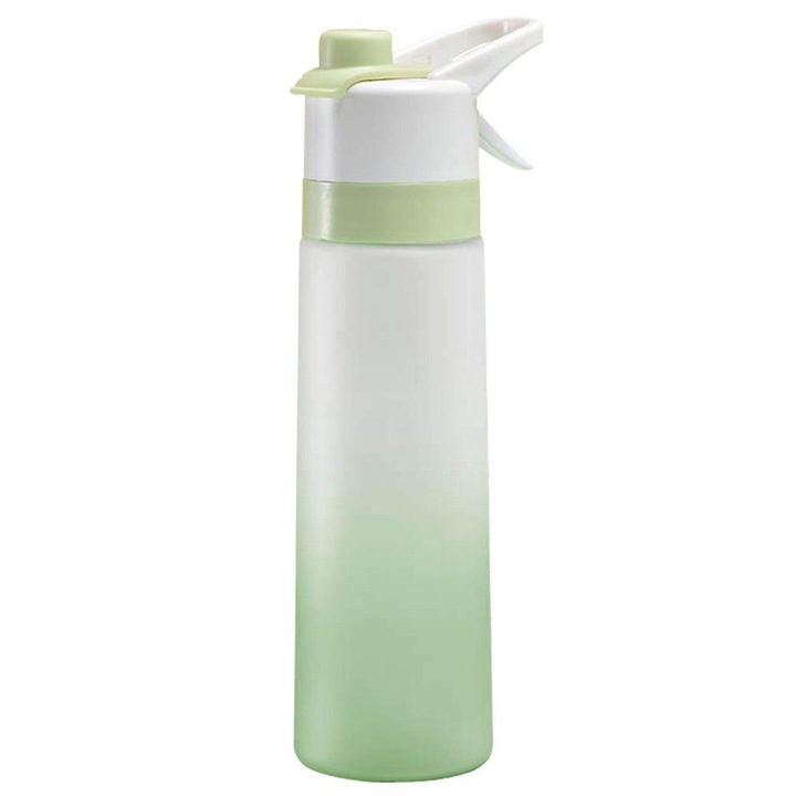 Sticla apa 700ml, capacitate mare, design cu pai, verde, 7.5x7x28cm