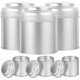 Set 6 recipiente depozitare ceai, capac dublu, argintiu, 9x7.7x7.7cm