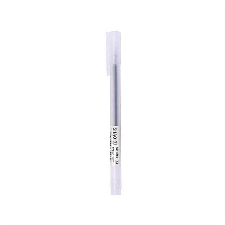 Gél toll, 0.5mm, matt fehér, fekete, 14.2cm