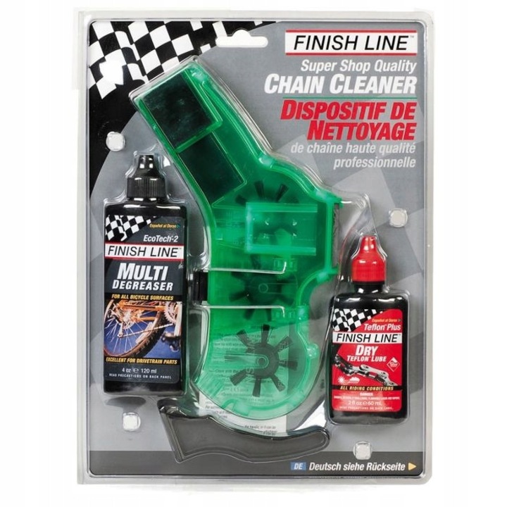 Set curatare lant Finish Line cu ulei si degresant, 60ml+120ml
