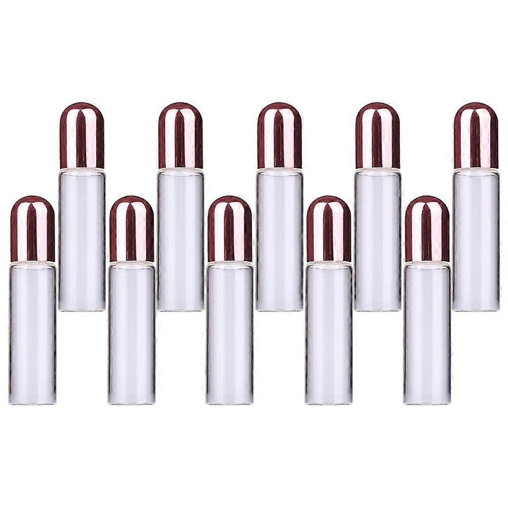 10 db görgős üveg szett, üveg, rózsaszín, 2ml