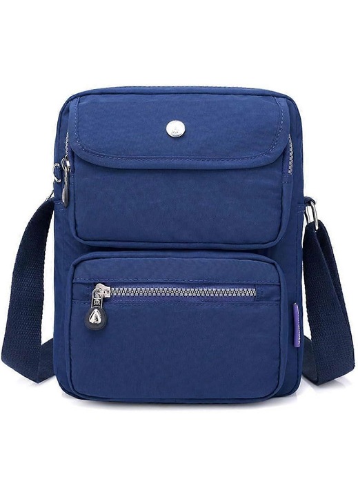 Női crossbody táska, nylon, sötétkék, 26x7x20cm, multifunkcionális, vízálló