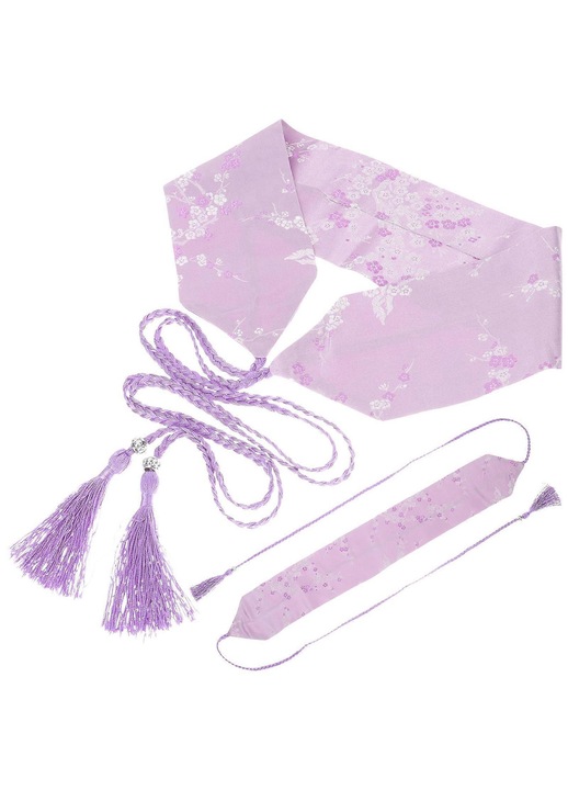 Curea lata stil chinezesc Hanfu, stil japonez, brodata, cu ciucure