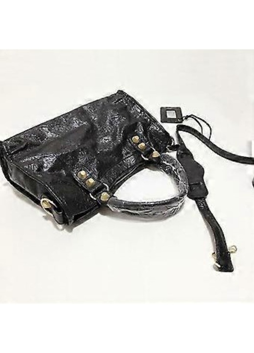 Női táska, PU bőr, szett, nagy és kicsi, fekete, 38x10x23cm és 24x8x15cm