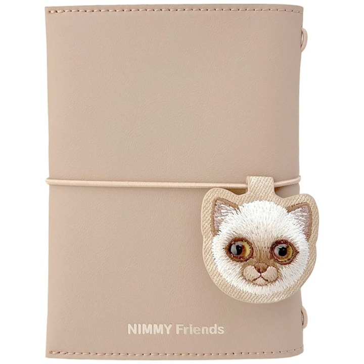 Set 2in1 caiet si pix Nimmy Big-Eye Cute Pets maro, 15x10cm
