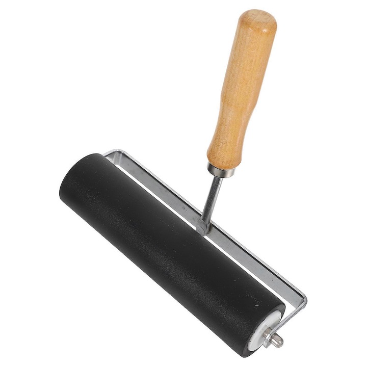 Rola pentru imprimare, cauciuc dur, maner ergonomic, negru, 17x17x5.4cm
