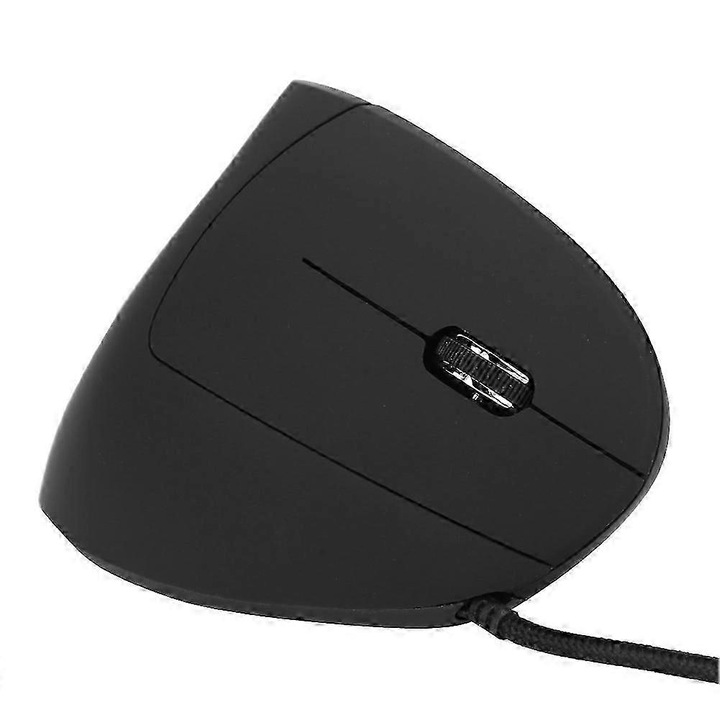 Egér függőleges ergonomikus, fekete, ABS, USB, újratölthető, irodai
