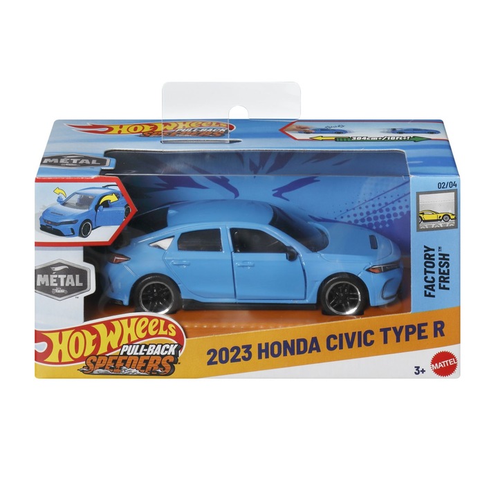 Mașinuță metalică Hot Wheels Honda Civic Type R 2023, scală 1:43, culoare variată