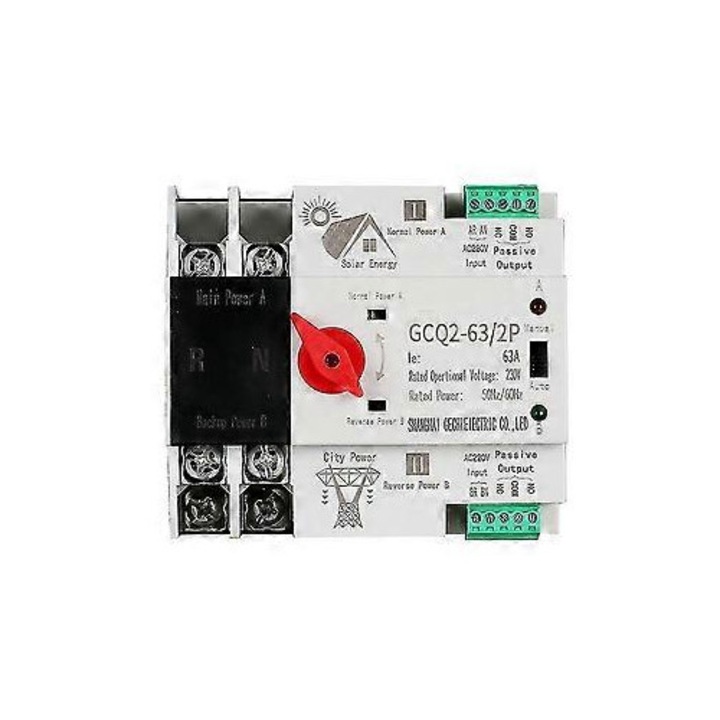 Automata átkapcsoló 63A 220V fehér fekete 107x96x76mm