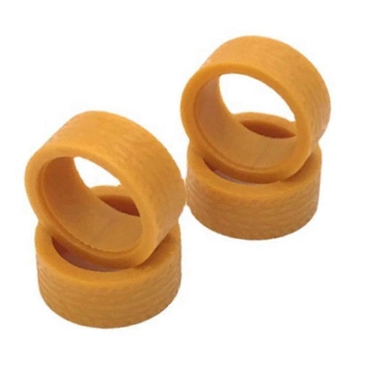 RC gumiabroncsok, sárga, 24x8mm, 4 db-os készlet