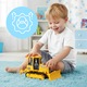 Buldozer Malplay sárga-fekete fények hangok 30x13x16cm