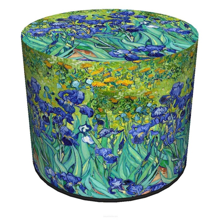 Bertoni kerek puff, bársony, mintás, 40x40cm, elegáns