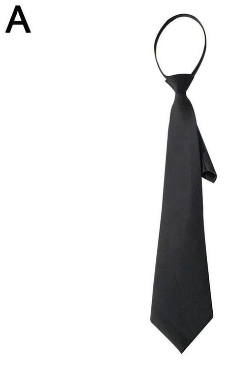 Fekete clip-on nyakkendő, poliészter, 42cm
