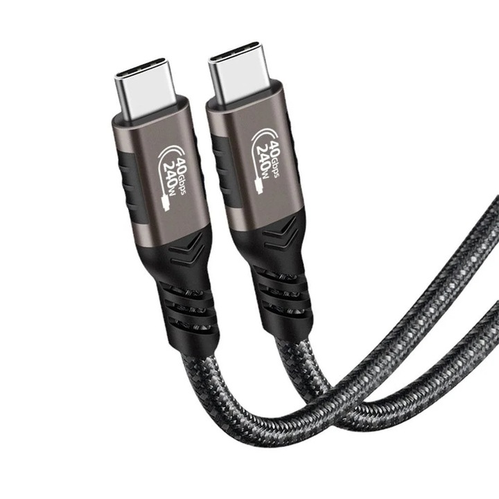 Cablu USB4 YANYXR 0.2-1.5m, 40Gbps, 240W, argintiu