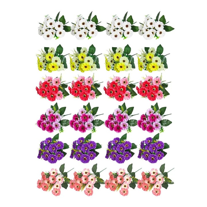 Flori artificiale YANYXR set 12 buc multicolor 30cm