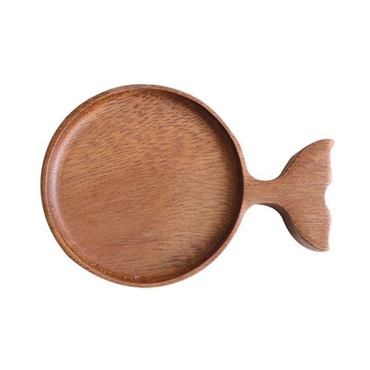 Bol din lemn YANYXR, cu maner, 12.3x8.2x2cm, natural