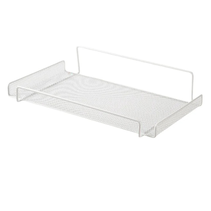 Raft de perete YANYXR, otel carbon, negru-alb, 30x17x6cm, capacitate 2.5kg