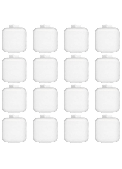 YANYXR mini átlátszó ékszerdobozok 3.5x3.5x2cm, 100 db-os szett