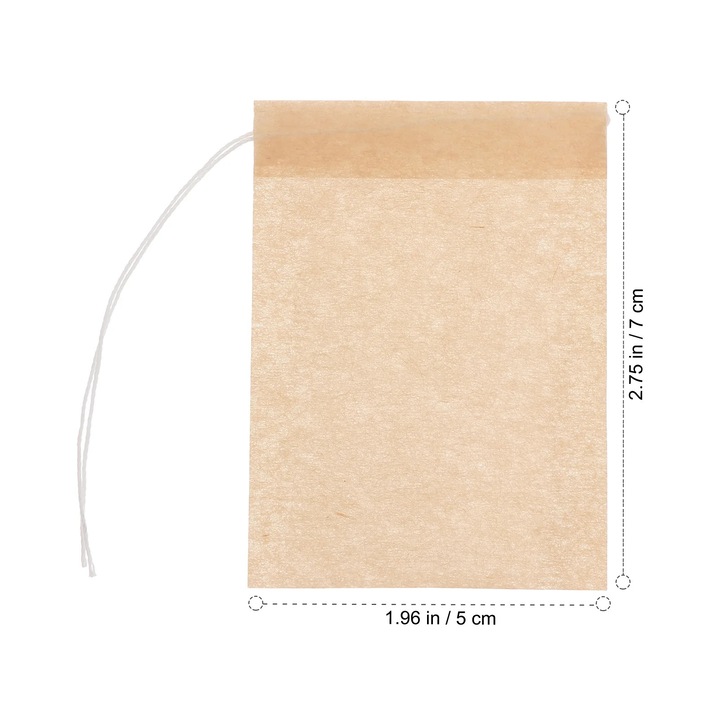 YANYXR 7x5cm teafilter tasak zsinórral, 100 db-os szett
