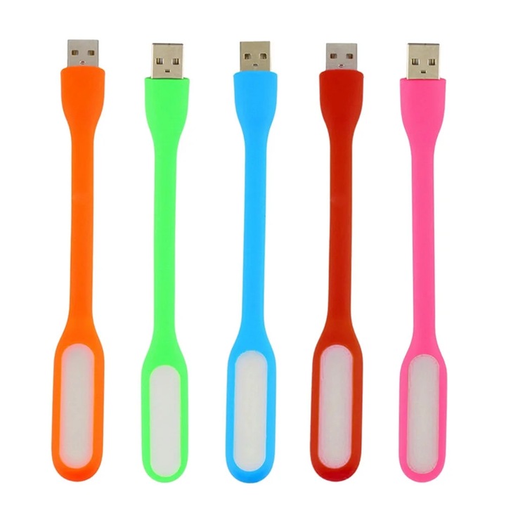 Lumina USB flexibila ZYBLSSBB LSM2xh894-BCS0108651, LED portabil pliabil, alimentare 5V, 17 x 1.8 x 0.9 cm, multicolor, set 5 buc.